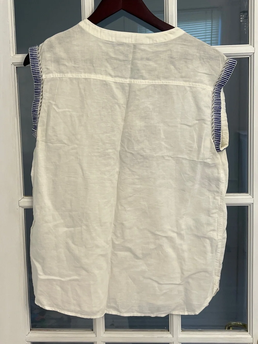 J. CREW Women’s White Linen Blend Embroidered Boxy Tank Top Size 4